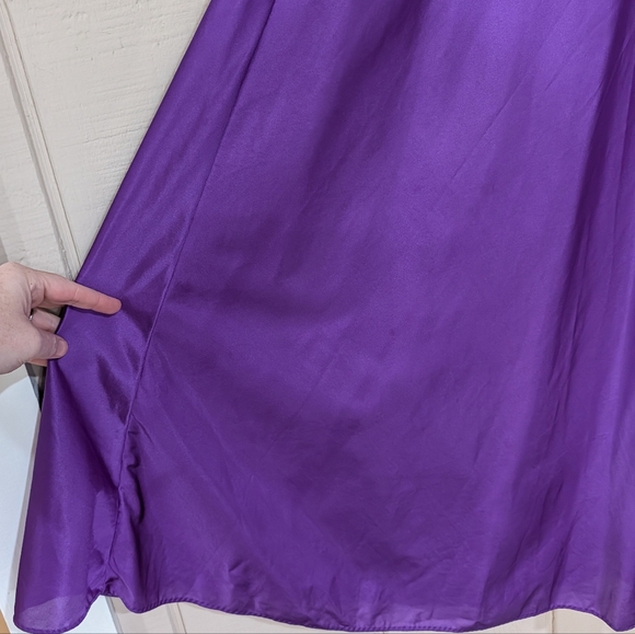 Olga Bodysilk Purple Full Sweep Nightgown Lingerie - Picture 10 of 13